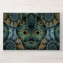 Bold Green and Blue Abstract Skull