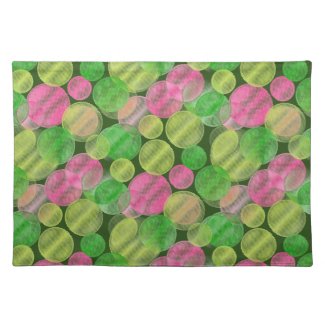 Bold Green and Pink Circles Placemat