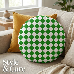 Bold Green and White Chevron Pattern 16" Round Pillow