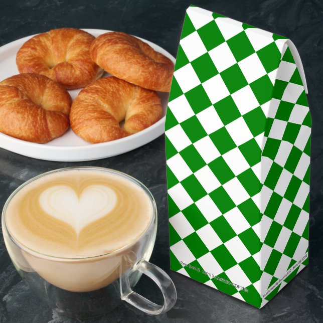 Bold Green and White Chevron Pattern Roasted Coffee (Breakfast)