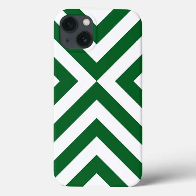 Bold Green and White Chevrons Case-Mate iPhone Case (Back)