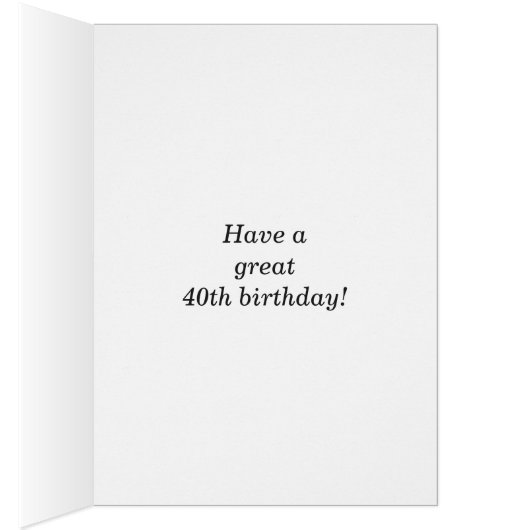 Bold, Green, Faux Gold 40th Birthday w/ Name Card (Inside (Right))