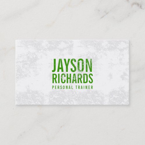 Bold Green Grunge Stamped Text Business Card