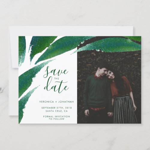 Bold Green Leaves  Botanical Photo Save The Date