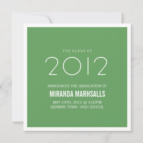 Bold Green Photo Graduation Announcements