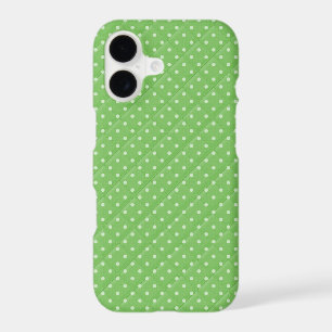 bold green with white polka dot quilt design iPhone 17 case