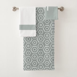 Bold Grey and White with Optional Monogram
