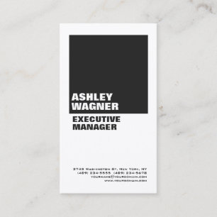 Bold Grey White Plain Professional Minimalist Business Card