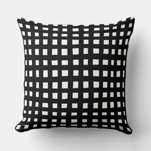 Bold Grid 091216 _ Black on White Throw Pillow