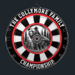 Bold Grizzly Target Forest Art Dart Board<br><div class="desc">Eye-catching design of a grizzly bear in a forest,  surrounded by a prominent target.</div>