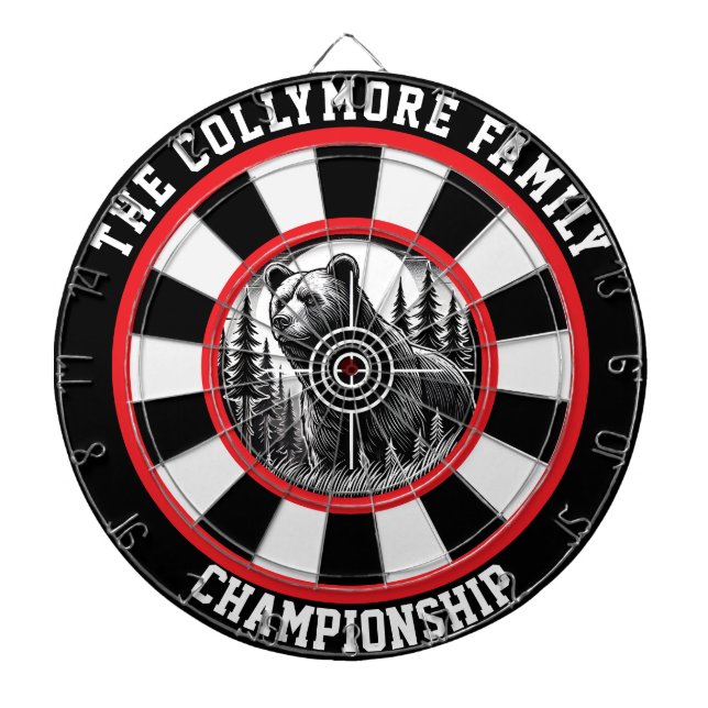 Bold Grizzly Target Forest Art Dart Board (Front)