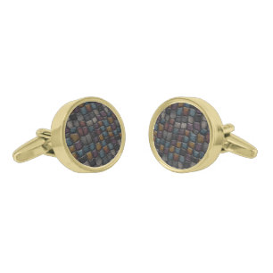 Bold Groomsmen Crocodile Skin Pattern Cufflinks