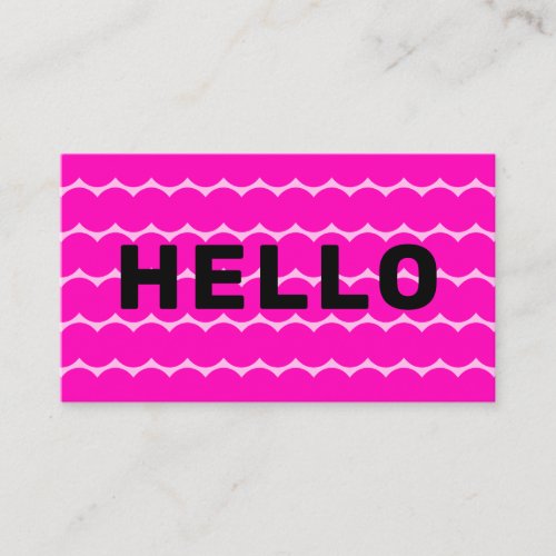 Bold Groovy Squiggles Black Hot Pink Hello Business Card
