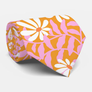 Bold groovy trailing flowers – yellow and pink neck tie