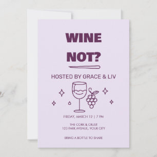 Bold Groovy Wine Not Wine Night Invitation