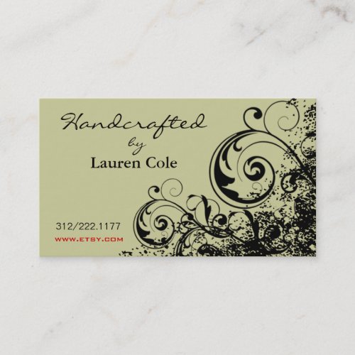 Bold Grunge Curls Handcrafted by custom crafts Business Card