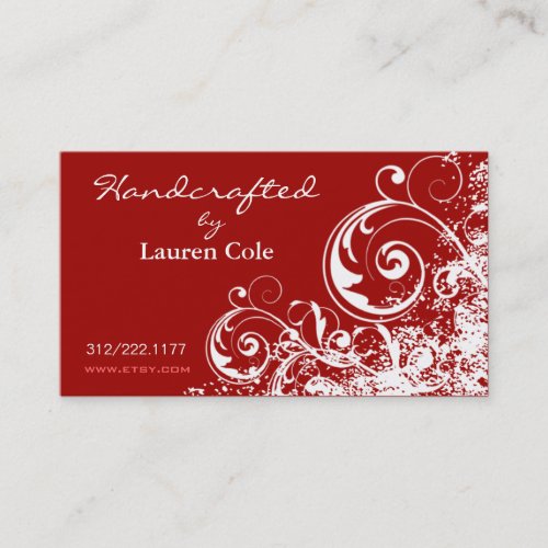 Bold Grunge Curls Handcrafted by custom crafts Business Card