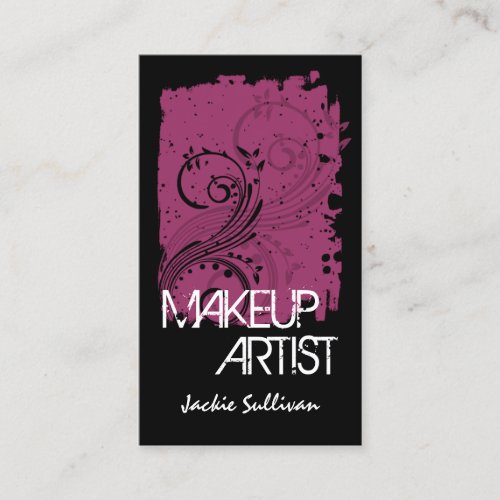 Bold Grunge Makeup Artist Business Cards