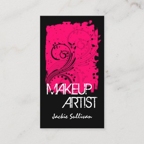 Bold Grunge Makeup Artist Business Cards
