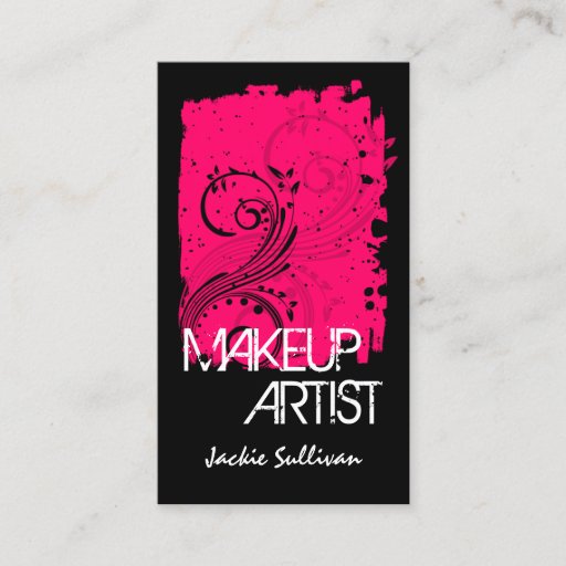 Customizable Bold Grunge Makeup Artist Business Cards