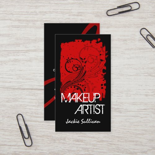 Bold Grunge Makeup Artist Business Cards