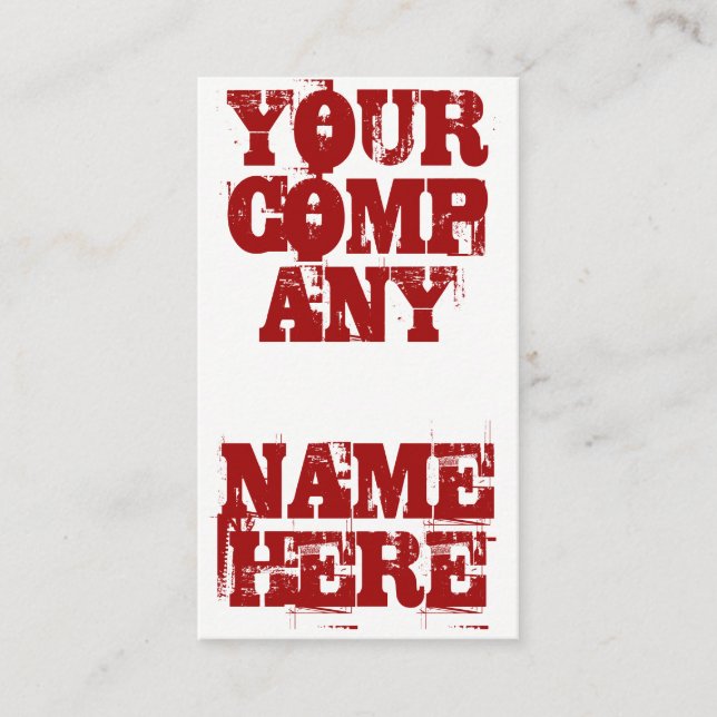 Bold Grunge (Red) Business Card (Front)