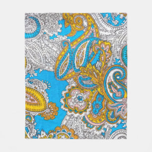 Bold, grungy, islamic, psychedelic, colorful ornam fleece blanket