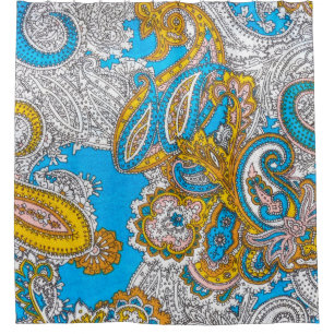 Bold, grungy, islamic, psychedelic, colorful ornam shower curtain