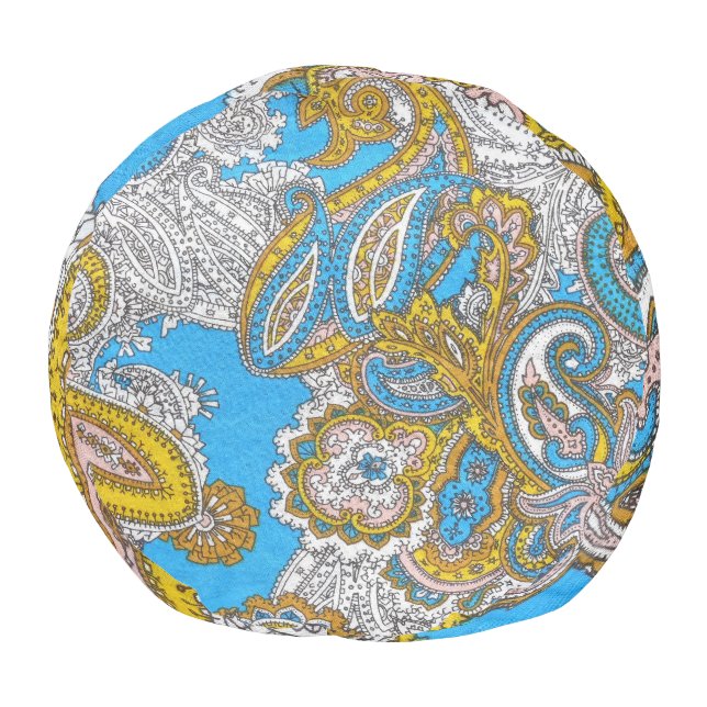 Bold Grungy Islamic Psychedelic Ornament Pouf (Bottom)