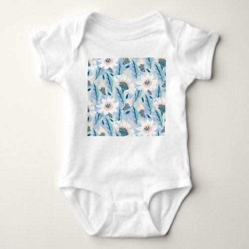 Bold Hand Painted Floral Vintage Baby Bodysuit