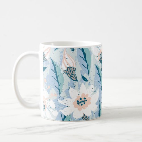 Bold Hand Painted Floral Vintage Coffee Mug