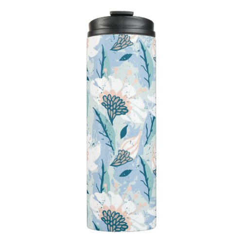 Bold Hand Painted Floral Vintage Thermal Tumbler