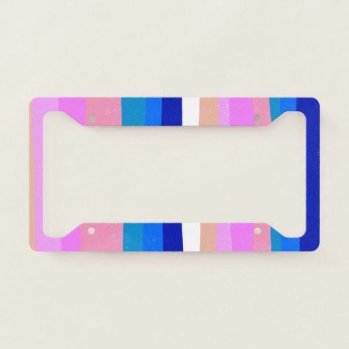 Bold Handmade Stripes Boho Colorful Bright Lines License Plate Frame