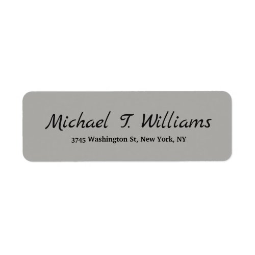 Bold Handwriting Classical Grey Elegant Minimalist Label