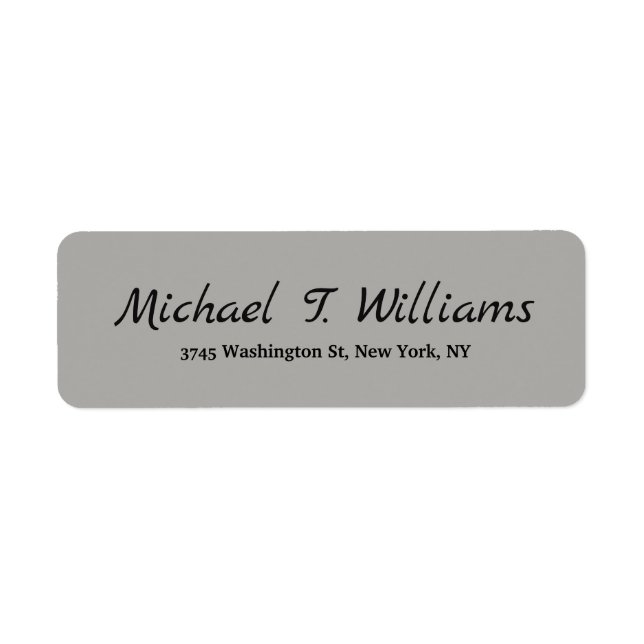 Bold Handwriting Classical Grey Elegant Minimalist Label (Front)