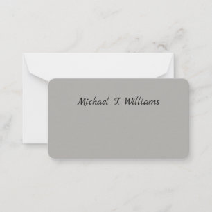 Bold Handwriting Classical Grey Elegant Minimalist Note Card