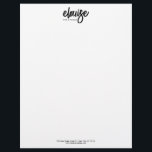 Bold Handwritten Brush Script  Letterhead<br><div class="desc">Chic and clean with simple name front with calligraphy style handwritten font</div>