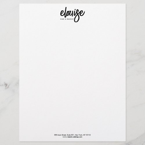 Bold Handwritten Brush Script  Letterhead