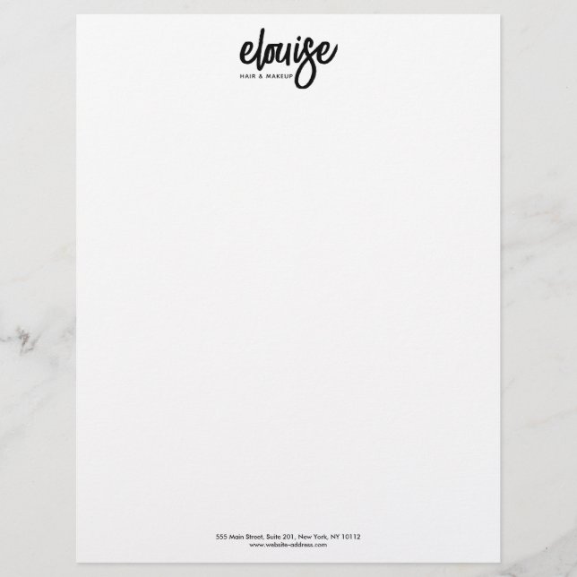 Bold Handwritten Brush Script  Letterhead (Front)