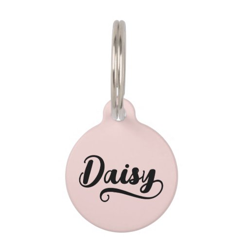 Bold Handwritten Brush Script Name Ends in Y Blush Pet ID Tag