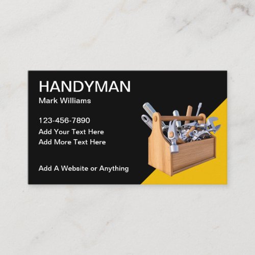 Bold Handyman Toolbox Business Cards