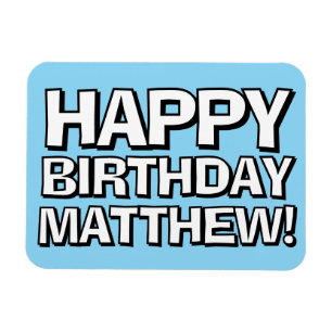 Bold Happy Birthday Custom Name Birthday Greeting Magnet