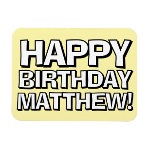 Bold Happy Birthday Custom Name Birthday Greeting Magnet