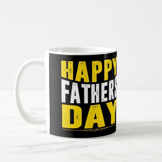 Bold Happy Father's Day Typographic Coffee Mug (Left)