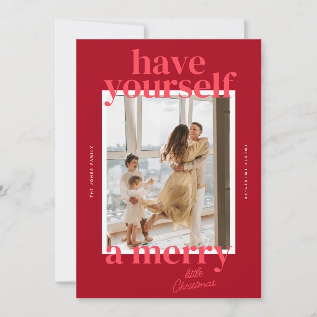 Bold Have Yourself a Merry Little Christmas Photo Holiday Card (Front)