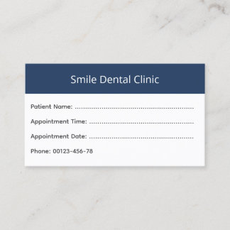 Bold Header Dental Appointment Card