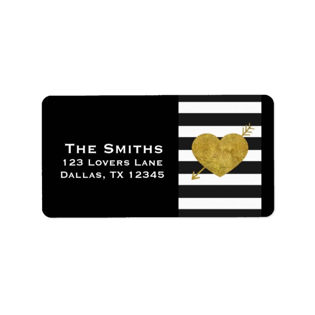 Bold Heart and Arrow Return Address Label (Front)