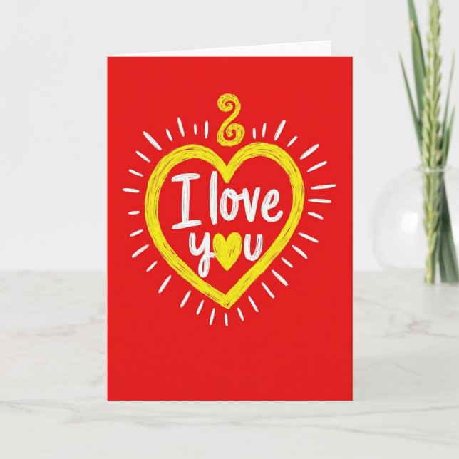 Bold Heart I Love You Card (Front)