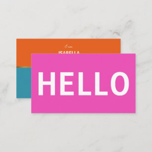 BOLD HELLO COLORS   BUSINESS CARD