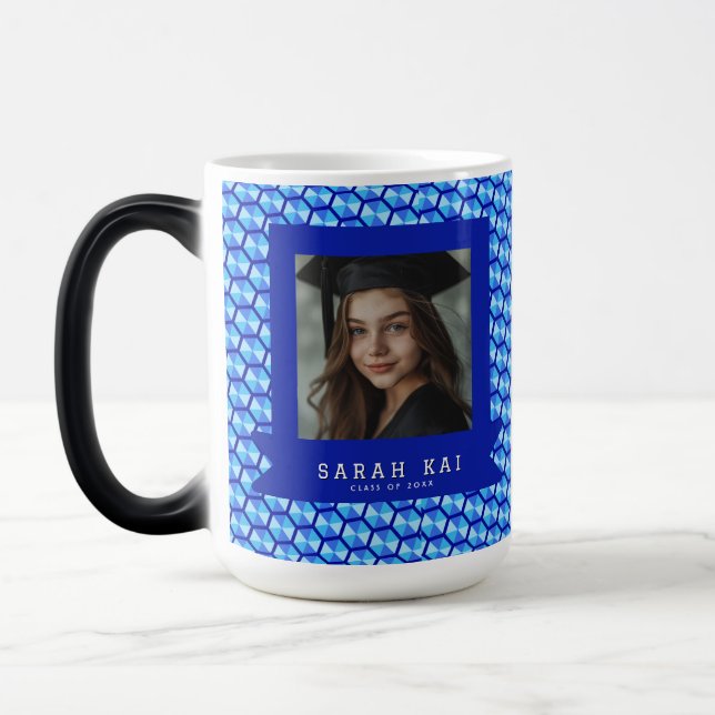Bold Hexagonal Pattern Commencement Color Morph Mug (Left)
